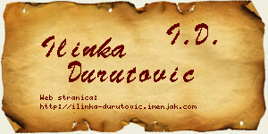Ilinka Durutović vizit kartica